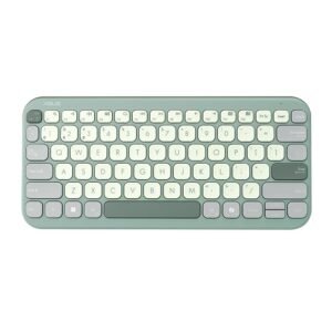 ASUS Marshmallow KW100 Wireless Keyboard – Green Tea Latte | Silent Scissor Keys,Compact Design,2-Year Battery Life, Compatible with Windows/Mac/Chrome/iOS & iPadOS Devices with Dedicated Copilot Key